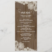 Rustiek Hout en Kant Menu (Voorkant)