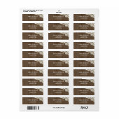 Rustiek hout en kant retour adreslabels etiket (Full Sheet)