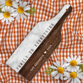 Rustiek Hout en Marmeren Familie Quote Custom Name Snijplank