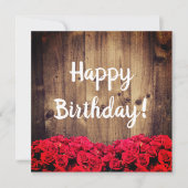 Rustiek hout en rozen Verjaardag Kaart (Voorkant)
