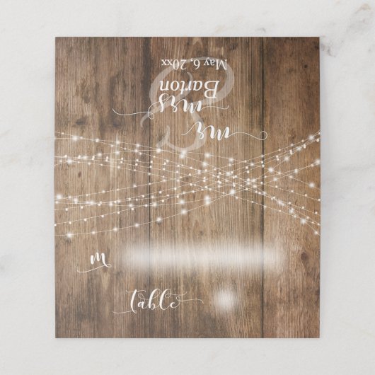 Rustiek hout en verlichting Land bruiloft (Buitenkant ongevouwen)