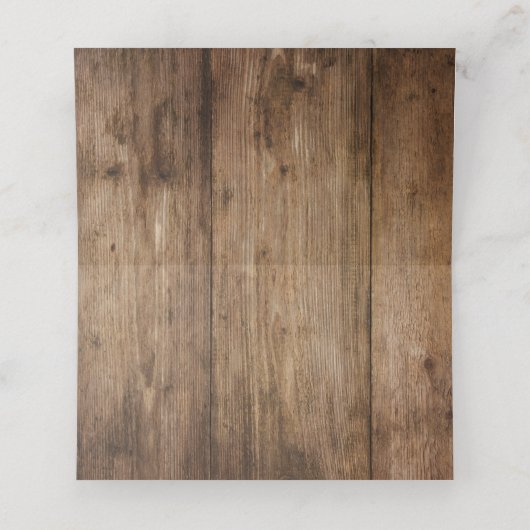 Rustiek hout en verlichting Land bruiloft (Binnenkant ongevouwen)