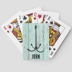 Rustiek hout en vis haak, Visser esthetiek Pokerkaarten