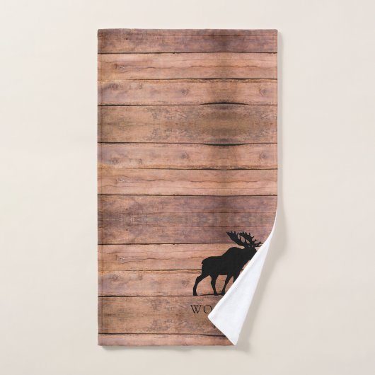 Rustiek hout familienaam eland badhanddoek set bad handdoek (Handdoek)
