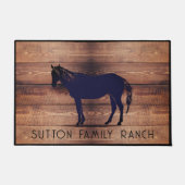 Rustiek hout familienaam paard silhouet deurmat (Voorkant)