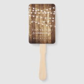 Rustiek hout fee licht schuur bruiloft dank u handwaaier (Voorkant)