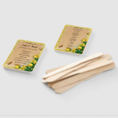 Rustiek Hout Geel Bloemen Vlinder Programma Handwaaier (Niet-gemonteerd)