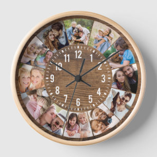 Rustiek Hout Gepersonaliseerde 12 Fotocollage