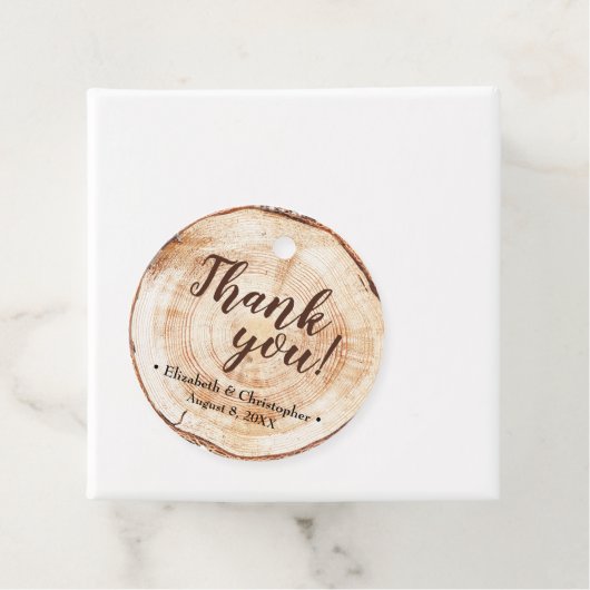 Rustiek Hout Gesneden Huwelijk Dank u Custom Bedankjes Labels (In situ)