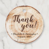 Rustiek Hout Gesneden Huwelijk Dank u Custom Bedankjes Labels (Voorkant)