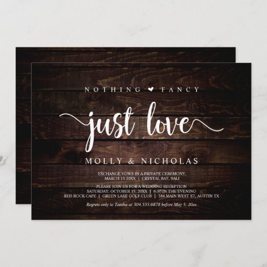 Rustiek hout, Glinstering, Niets Gekunstelds Allee Kaart (Voorkant / Achterkant)