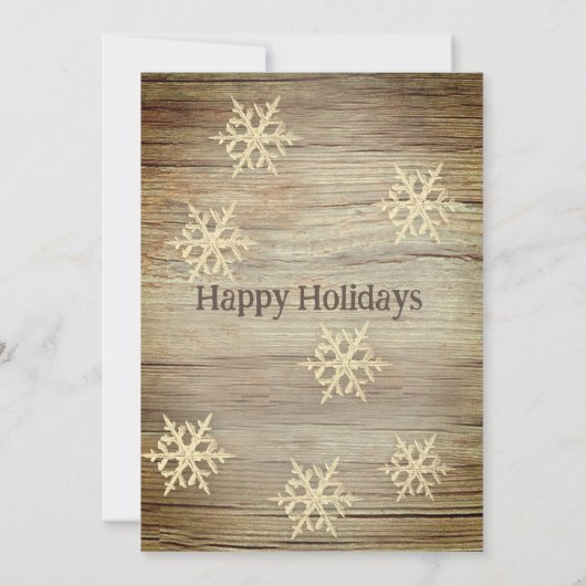 Rustiek hout goud bedrijfsfeest kaart (Achterkant)