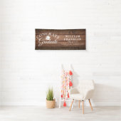 Rustiek Hout Goud Glitter Modern Afstuderen Spandoek (Insitu)