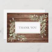 Rustiek Hout Groen Bedankt (Voorkant / Achterkant)