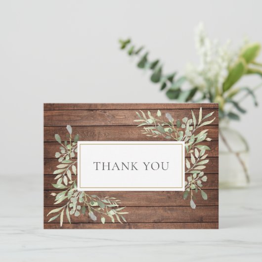 Rustiek Hout Groen Bedankt (Staand voorkant)
