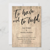 Rustiek hout handschrift Om te hebben en te houden Kaart (Voorkant)