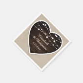 Rustiek Hout Hart String Lights Burlap Bruiloft Servet (Hoek)