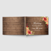 Rustiek Hout Herfst Bladeren Bloemen Huwelijk Gastenboek (Volledig)