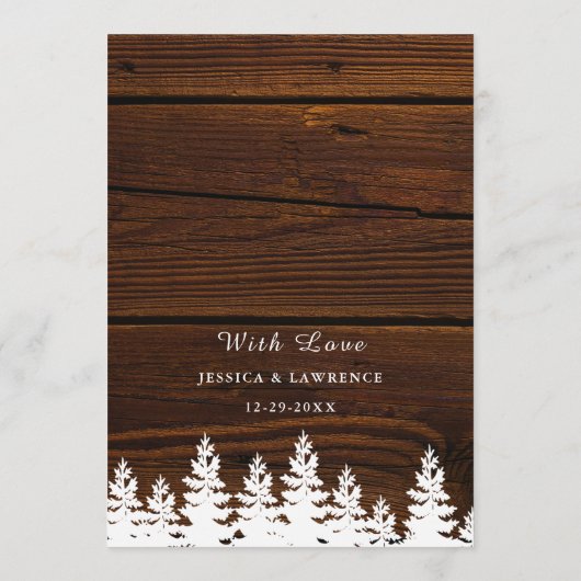 Rustiek Hout Herfst Herfst Winter Trouwtafel Menu (Achterkant)