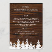 Rustiek Hout Herfst Herfst Winter Trouwtafel Menu (Voorkant)