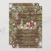 Rustiek Hout Jingle & Mingle Kerstdiner Kaart (Voorkant / Achterkant)