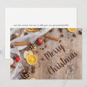 Rustiek Hout Kaneel Specerijen Kerst Bakken Feestdagenkaart (Voorkant / Achterkant)