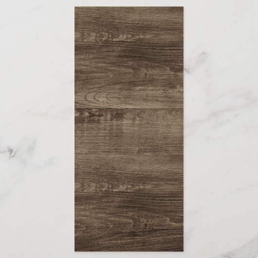 Rustiek Hout & Kant Bruiloft Diner Menu (Achterkant)