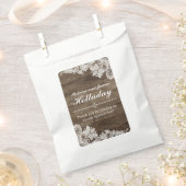 Rustiek Hout & Kant Bruiloft Gepersonaliseerd Bedankzakje (Geknipt)