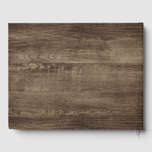 Rustiek Hout & Kant Bruiloft Gepersonaliseerd Gastenboek (Achterkant)