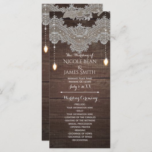 Rustiek Hout &  Kant & Lichten Programma Rack (Voorkant / Achterkant)