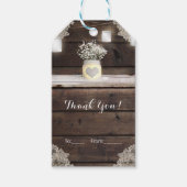 Rustiek Hout, Kant & Mason Jars Schuur Elegante gu Cadeaulabel (Voorkant)