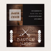 Rustiek Hout | Kapper Salon | Kapperpaal en Schare Visitekaartjes (Buitenkant ongevouwen)