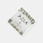 Rustiek hout kerstfeest rendier servet (Hoek)