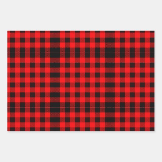 Rustiek Hout Kersthert beer Rode Buffel Check Inpakpapier Vel (Voorkant 2)