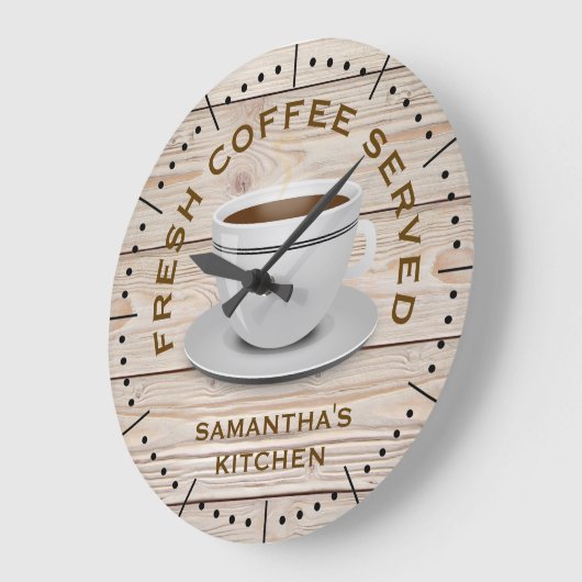 Rustiek Hout Koffie Thema Boerderij Naam Keuken Grote Klok (Hoek)