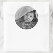 Rustiek hout  kruis doop dank u foto ronde sticker (Tas)