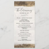 Rustiek Hout  Land Aangepaste Bruiloft Programma (Voorkant)