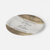 Rustiek Hout Land Boerderij Bruiloft Papieren Bordje (Gekanteld)