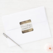 Rustiek Hout  Land Bruiloft Namen / Datum Vierkante Sticker (Envelop)