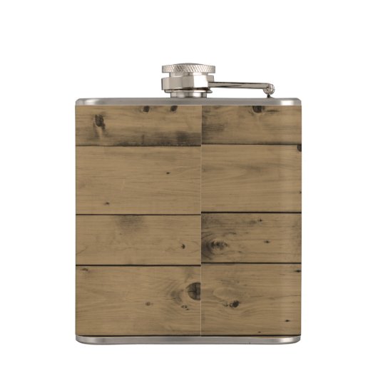 Rustiek hout land bruiloft | Vader van de bruid Heupfles (Achterkant)