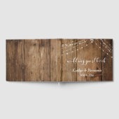 Rustiek Hout & Lichte Strings Bruiloft Gastenboek (Volledig)