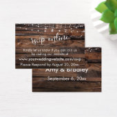 Rustiek hout & Lichten Bruiloft RSVP Online Insert Visitekaartje (Bureau)