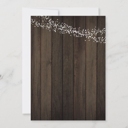 Rustiek hout, Lichten Elegant Uitgestelde Bruiloft Kaart (Achterkant)