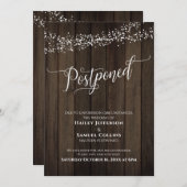 Rustiek hout, Lichten Elegant Uitgestelde Bruiloft Kaart (Voorkant / Achterkant)