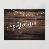 Rustiek hout & Lichten Uitgestelde bruiloft kennis