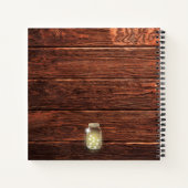 Rustiek hout Mason String Lights Bruiloft Gastenbo Notitieboek (Achterkant)