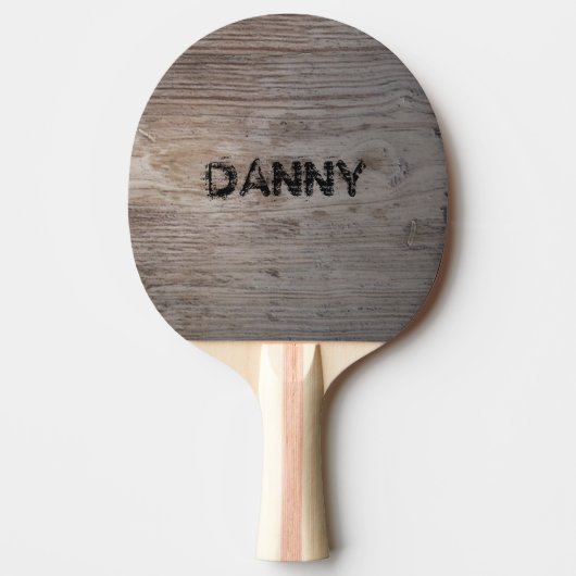 Rustiek Hout met Jouw naam Ping Pong Paddle Tafeltennisbatje (Voorkant)