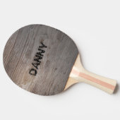 Rustiek Hout met Jouw naam Ping Pong Paddle Tafeltennisbatje (Zijkant)