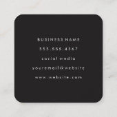 Rustiek hout met monogram vierkante visitekaartje (Achterkant)