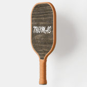 RUSTIEK HOUT MONOGRAM SCRIPT AANGEPASTE NAAM PICKLEBALL PADDLE (Links)